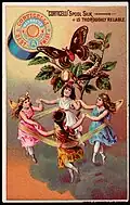 "Corticelli" spool silk is thoroughly reliable, ca. 1870-1900; from the 19th Century American Trade Cards collection of the Boston Public Library