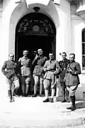 Staff of the 4th BLM, November 1939. On the steps of the Château de Vadencourt. In the center: General Bougrain, commanding the 4th BLM