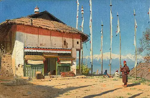 Buddhist temple in Darjiling. Sikkim (1874)