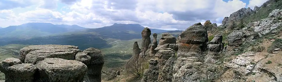 View from Southern Demirci on Babugan and Chatyr-Dag (The Valley of Ghosts)