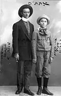 Feinberg, aged 20, with Shaul (Pava), the 13-year-old son of Boris Feinberg.