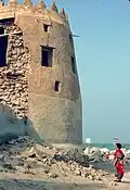One of the towers of Darin Castle before its collapse in 1978.