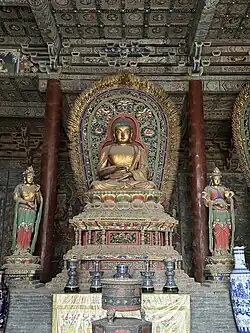 Ming dynasty (1368-1644) statue of Ratnasambhava in Huayan Temple in Datong, Shanxi, China