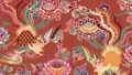 Chinese Dragon, Phoenix, and Lotus Pattern from the Qing Dynasty Era