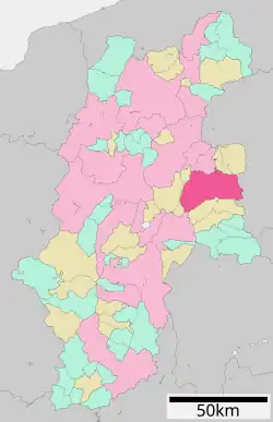 Location of Saku in Nagano Prefecture