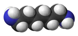 Spacefill model of hexamethylenediamine