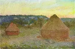 Wheatstacks,[35] 1890–91. Oil on canvas. Art Institute of Chicago. W1270