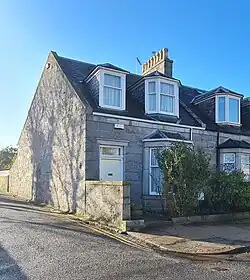 Picture of a left-hand, semi-detached granite house in Aberdeen