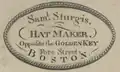 Advertisement for Samuel Sturgis, hatmaker, 1790