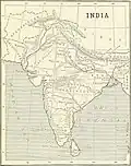 1899 Map of India (Only Calicut and Cochin are highlighted from Kerala).