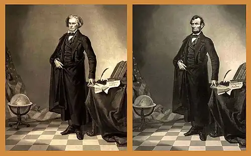 Abraham Lincoln's head superimposed on a print of John C. Calhoun was not discovered for almost a century, when photojournalist Stefan Lorant noticed Lincoln's mole was on the wrong side of his face.