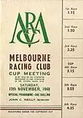 1948 MRC Williamstown Cup racebook front cover