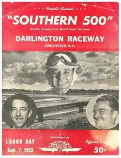 1953 Southern 500 program and logo