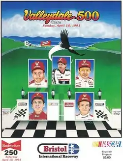 The 1991 Valleydale Meats 500 program cover.