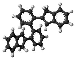 Ball-and-stick model of the 2,2′-bis(2-indenyl) biphenyl molecule