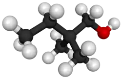 Ball and stick model of 2,2-Dimethyl-1-butanol