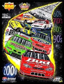 The 2000 Food City 500 program cover. Artwork by NASCAR artist Sam Bass.