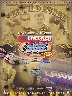 The 2002 Checker Auto Parts 500 program cover.
