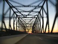 Bridge over railroad tracks southwest of the tunnel