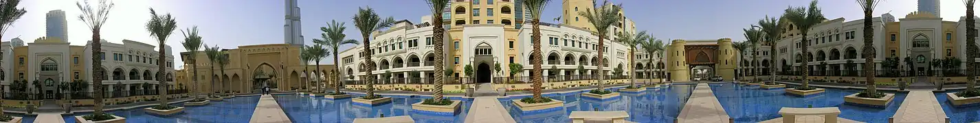 Panorama of walking path within the souk