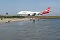 Sydney Airport runway near Botany Bay beach