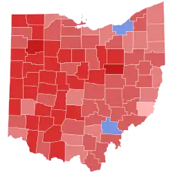 2014 Ohio Secretary of State election results map by county