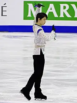 Hanyu performing his free skate program at the 2015–16 Grand Prix Final in Barcelona