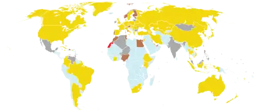 World map which highlights different countries in different colors based on their performance at the 2016 Summer Olympics.