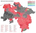 2022 Lower Saxony state election, Red is SPD, Black is CDU