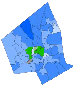 2023 Worcester MA mayoral election results map by precinct
