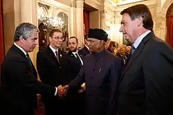 Ram Nath Kovind, former president of India, wearing the hat