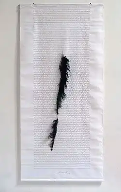 Unpredictable Games XIX, sewn drawing on canvas, 1987