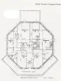 Second floor plan taken from the original blueprints thought to have been used.