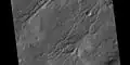 Close view of channels on rim of Hipparchus, as seen by HiRISE under HiWish program