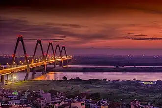 Nhật Tân Bridge at dawn.