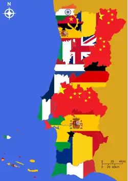 Chinese are numerous near the Spanish border whileEuropeans hug the coast