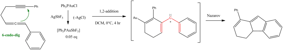 6-endo-dig reaction Lin 2007