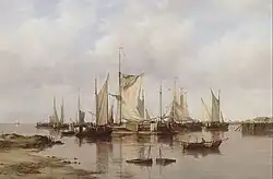 Tjalks in calm weather.