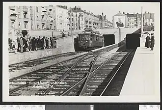 Majorstuen Station in 1928 or 1929