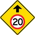 (MR-WDAD-2) Speed Limit Ahead (20 km/h) (used in Western Australia)