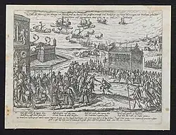 The Duke's arrival in Antwerp on 19 and 22 February 1582 (Print Room of the University of Antwerp)