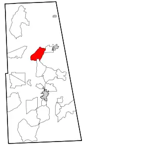 Location within Adair County and the state of Oklahoma