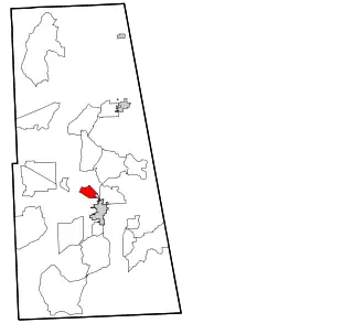 Location within Adair County and the state of Oklahoma