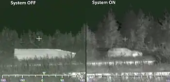 Adaptiv infrared camouflage lets an armoured vehicle mimic a car.