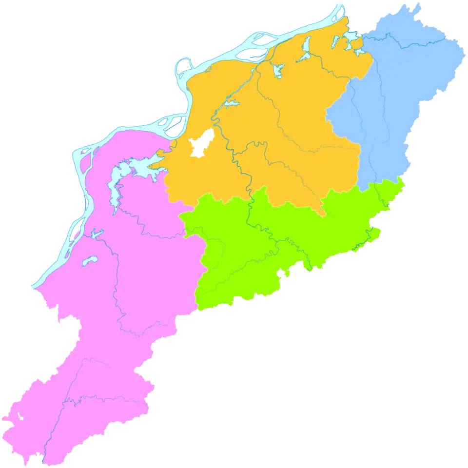 Qingyang is the northeasternmost division in this map of Chizhou