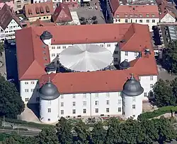 Aerial image of the Ettlingen Palace (view from the southwest)