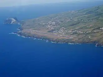 The International Airport in Castelo Branco and view of the urbanized settlement