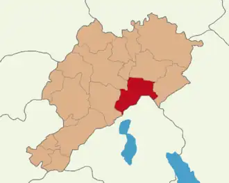 Map showing Çay District in Afyonkarahisar Province