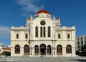 Front view of the cathedral of St. Minas Heraklion