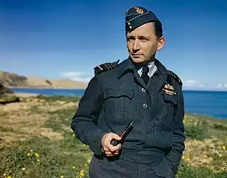 Air Chief Marshal Arthur Tedder wearing a forage cap with war service dress in 1943